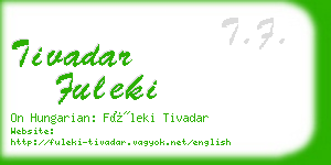 tivadar fuleki business card